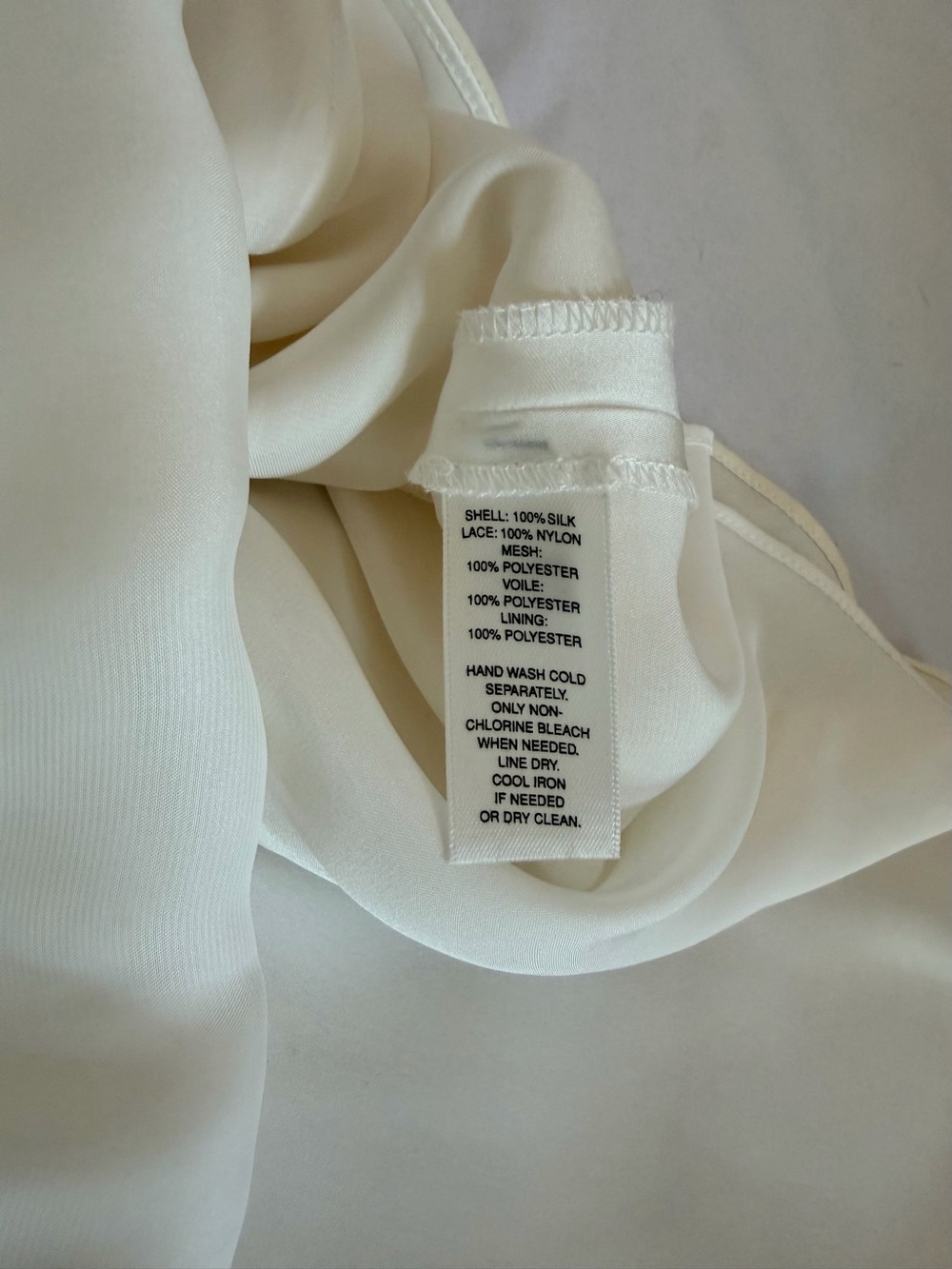 White House Black Market Sleeveless Cream Ruffle-Trim V-Neck Camisole - Picture 8 of 8